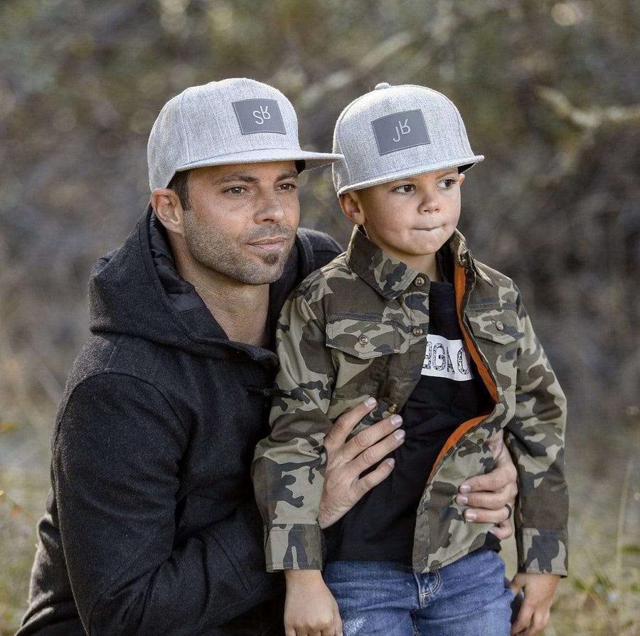 Daddy And Me - SR And JR Grey Snapback Hats