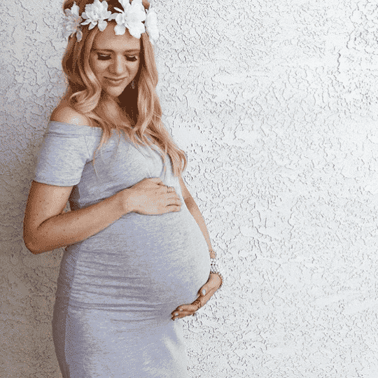 Dress - Grey Bardot Maternity Dress