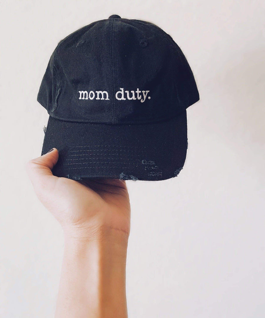 Hats - Distressed Mom Duty Baseball Hat