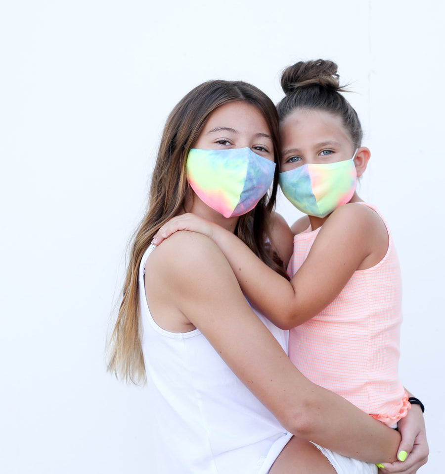 Mommy and Me Neon Tie Dye Masks