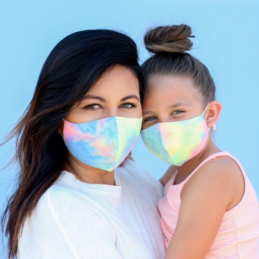 Mommy and Me Neon Tie Dye Masks