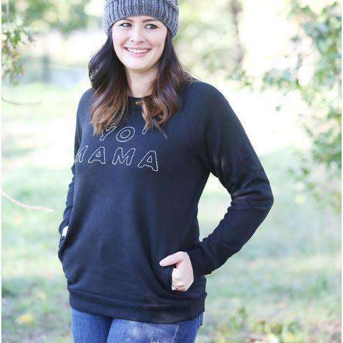 MAMA Wear - FINAL SALE - Yo Mama Stitched Crew Neck Sweatshirt